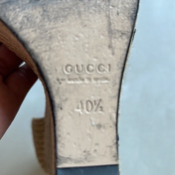 Gucci Ophelia Kid Scamosciato Wedge Espadrilles - Picture 6 of 6